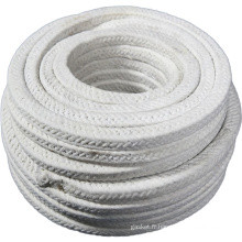 Corde à fibres en gros de la céramique corde torsadée d&#39;emballage en fibre de céramique blanc pour sceller